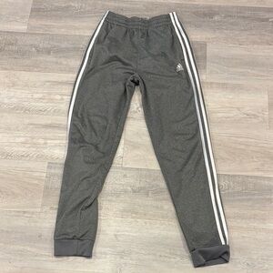 Adidas Kids Grey Joggers with White Stripes